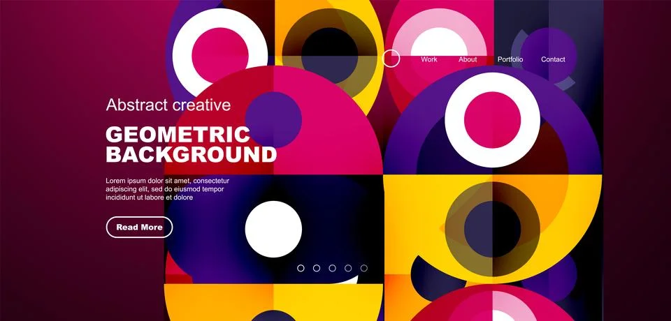 Simple circles and round elements pattern. Minimalist design geometric landing 库存插图