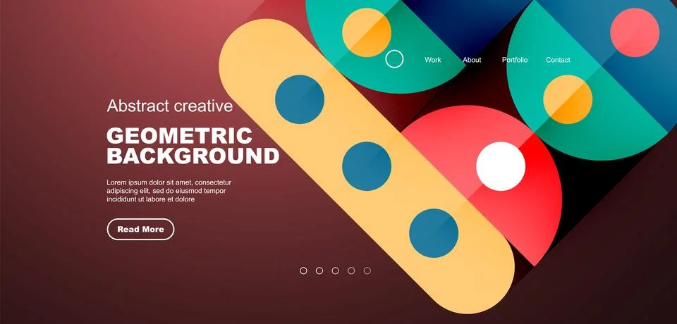 Simple circles and round elements pattern. Minimalist design geometric landing 스톡 일러스트