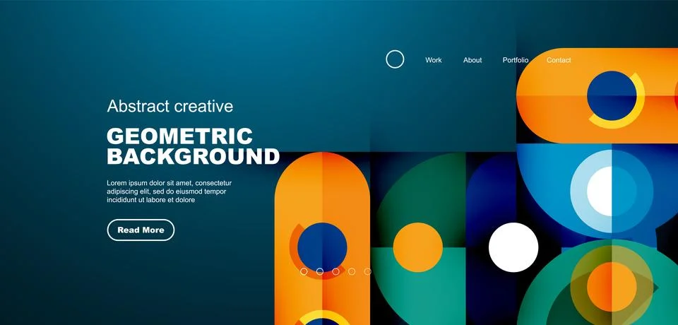 Simple circles and round elements pattern. Minimalist design geometric landing Stock Illustration