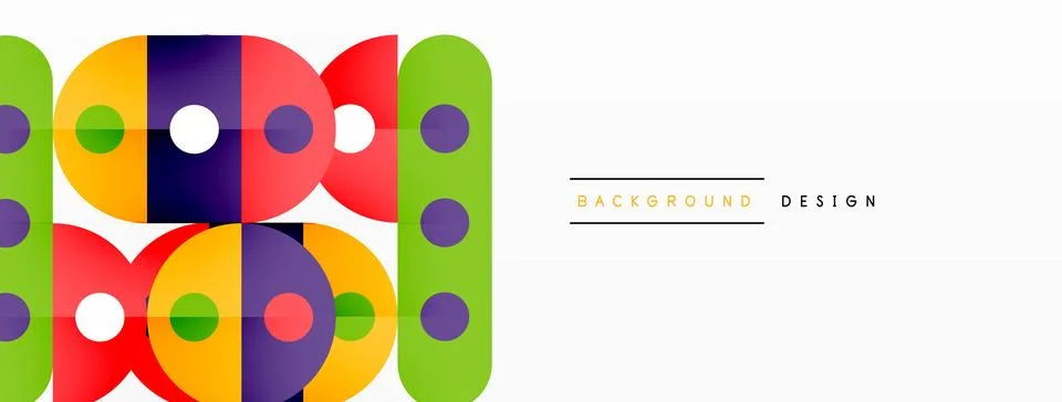 Simple circles and round elements pattern. Minimalist design geometric landing イラスト素材