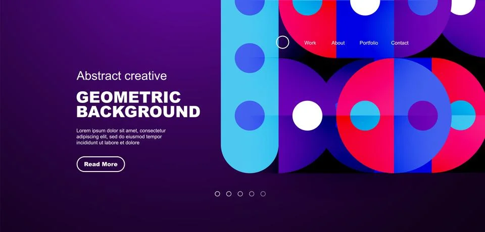 Simple circles and round elements pattern. Minimalist design geometric landing 스톡 일러스트