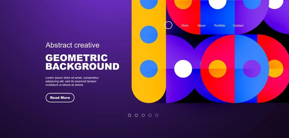 Simple circles and round elements pattern. Minimalist design geometric landing 스톡 일러스트