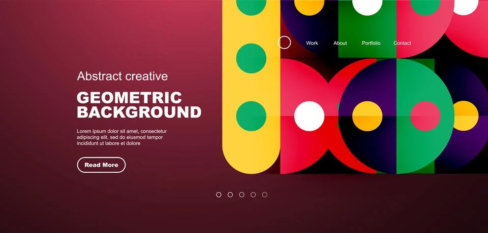 Simple circles and round elements pattern. Minimalist design geometric landing イラスト素材