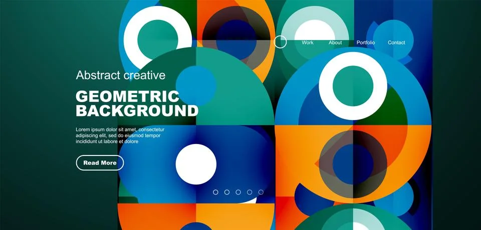 Simple circles and round elements pattern. Minimalist design geometric landing イラスト素材