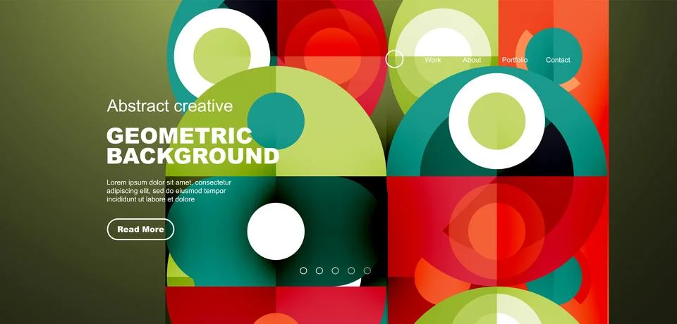 Simple circles and round elements pattern. Minimalist design geometric landing Illustrazione stock