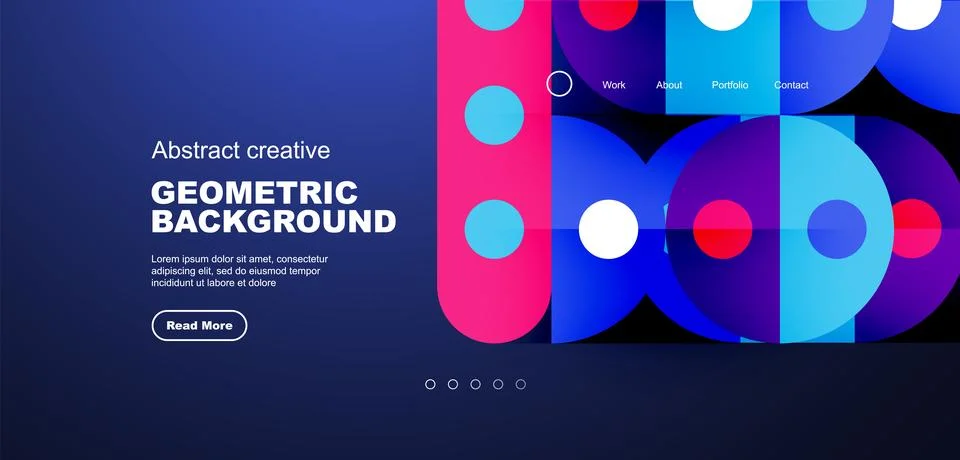 Simple circles and round elements pattern. Minimalist design geometric landing Stock Illustration