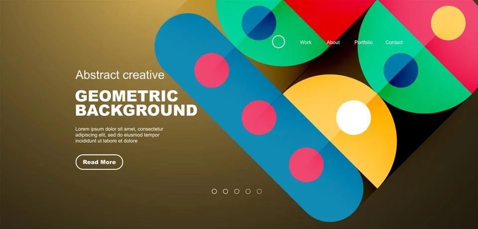 Simple circles and round elements pattern. Minimalist design geometric landing Stock Illustration