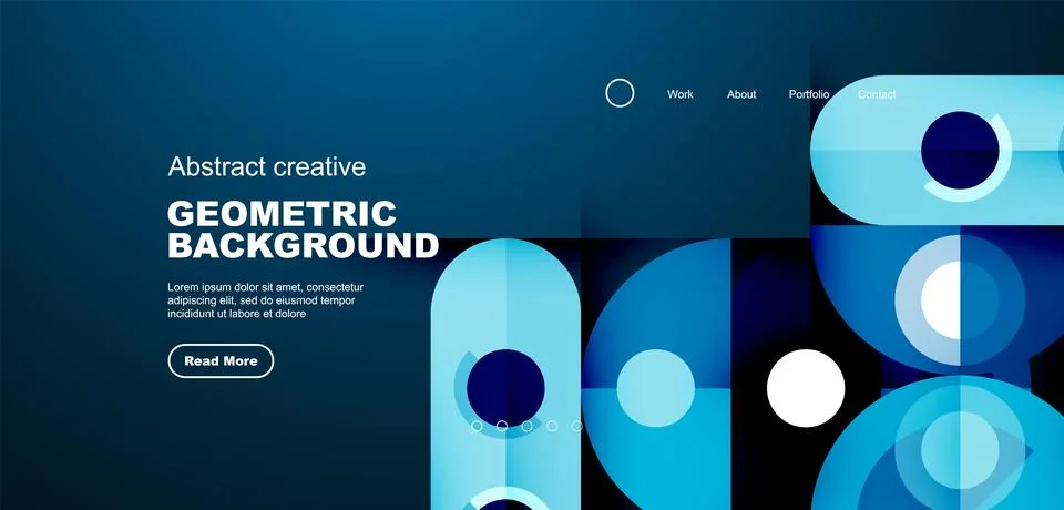 Simple circles and round elements pattern. Minimalist design geometric landing Stock Illustration