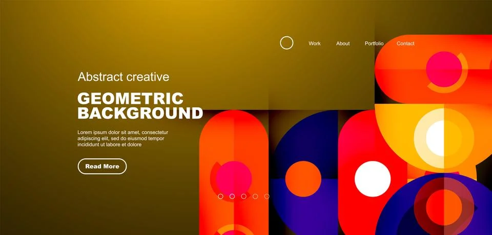 Simple circles and round elements pattern. Minimalist design geometric landing Stock Illustration