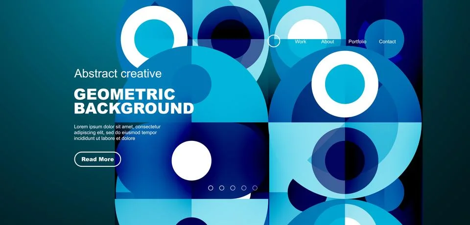 Simple circles and round elements pattern. Minimalist design geometric landing 스톡 일러스트