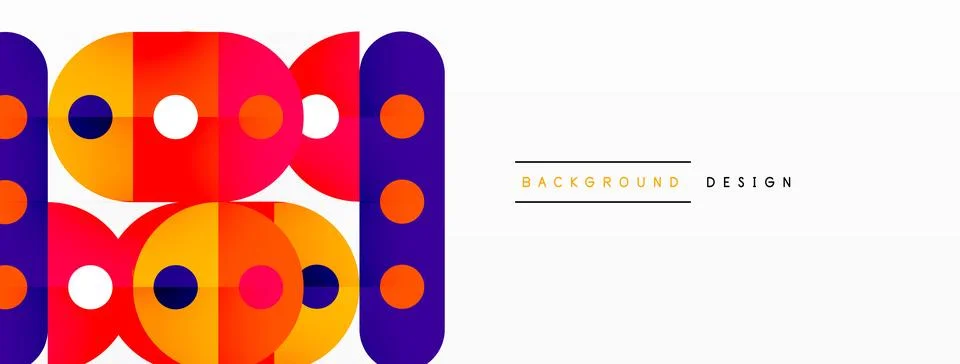 Simple circles and round elements pattern. Minimalist design geometric landing イラスト素材