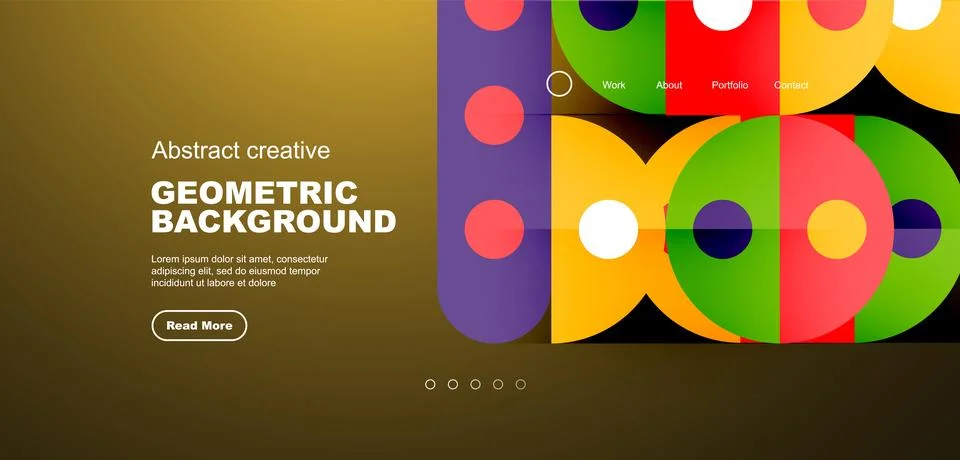 Simple circles and round elements pattern. Minimalist design geometric landing 스톡 일러스트