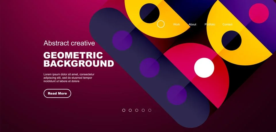Simple circles and round elements pattern. Minimalist design geometric landing 스톡 일러스트