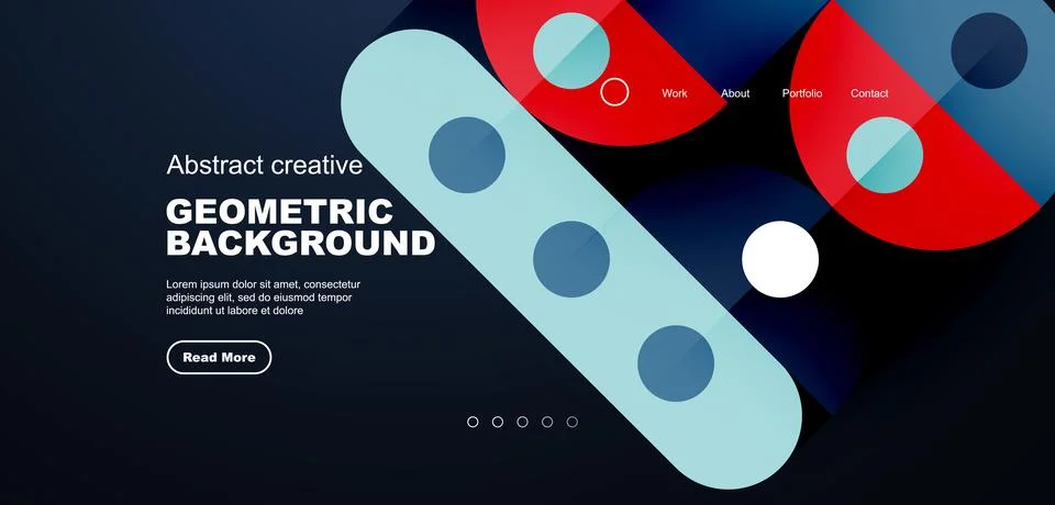 Simple circles and round elements pattern. Minimalist design geometric landing 스톡 일러스트