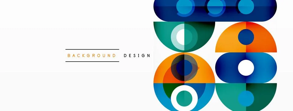 Simple circles and round elements pattern. Minimalist design geometric landing 库存插图