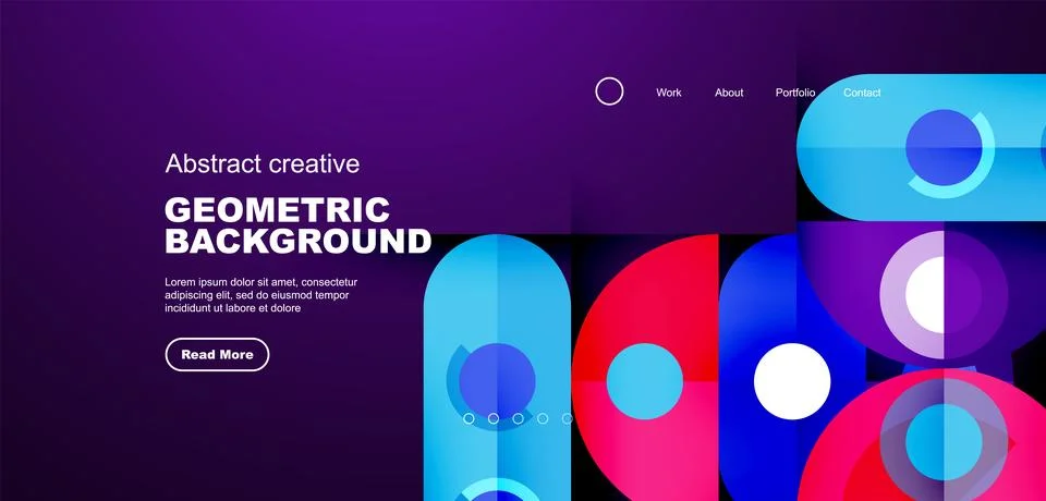 Simple circles and round elements pattern. Minimalist design geometric landing イラスト素材