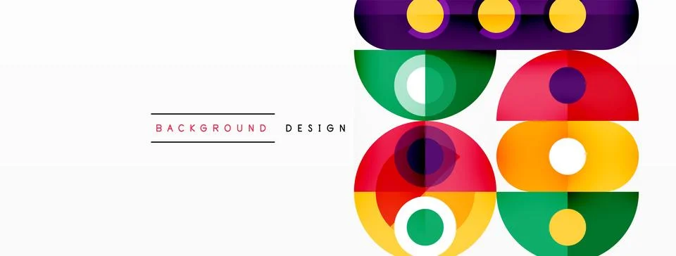 Simple circles and round elements pattern. Minimalist design geometric landing 스톡 일러스트