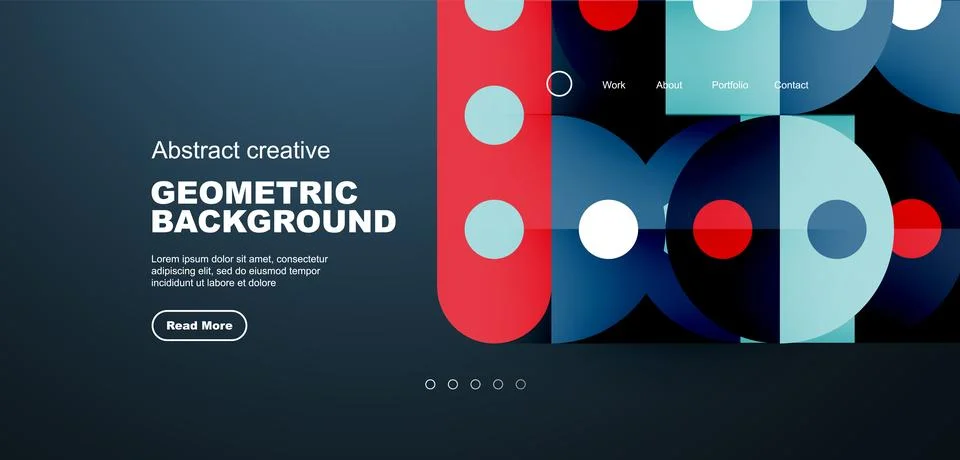 Simple circles and round elements pattern. Minimalist design geometric landing イラスト素材