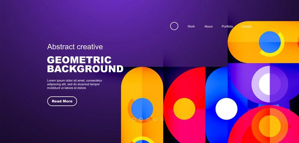 Simple circles and round elements pattern. Minimalist design geometric landing 스톡 일러스트
