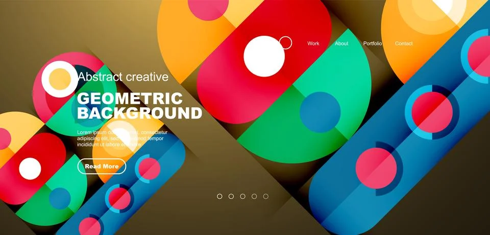 Simple circles and round elements pattern. Minimalist design geometric landing 스톡 일러스트