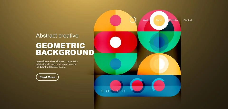 Simple circles and round elements pattern. Minimalist design geometric landing イラスト素材