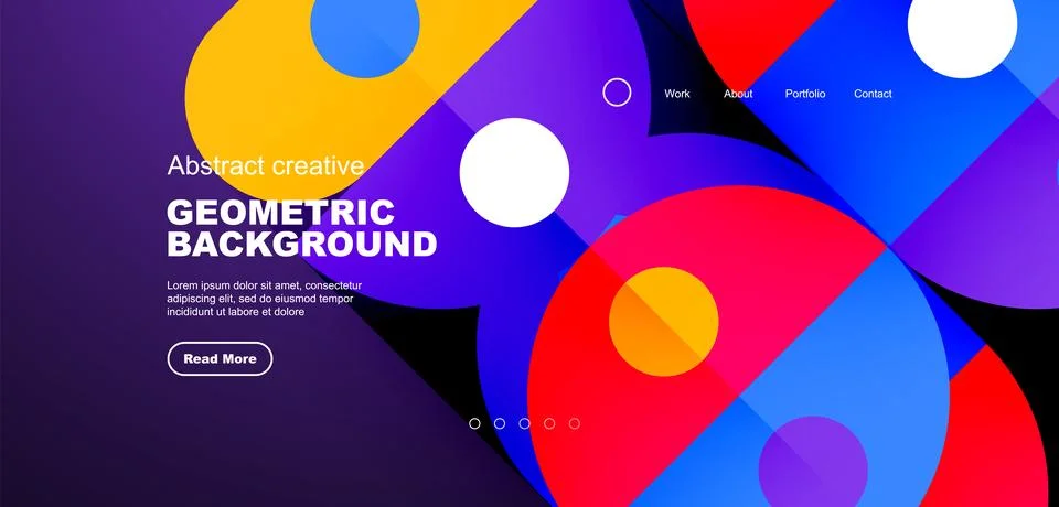 Simple circles and round elements pattern. Minimalist design geometric landing 스톡 일러스트