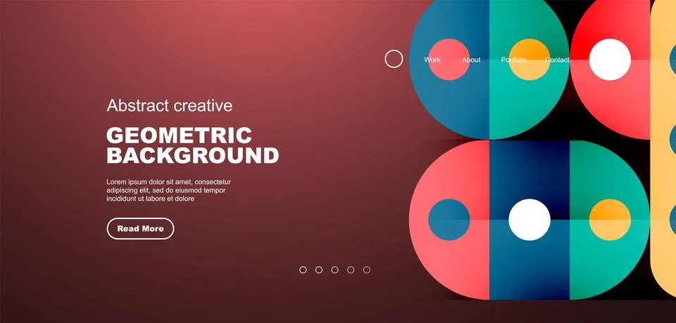Simple circles and round elements pattern. Minimalist design geometric landing イラスト素材