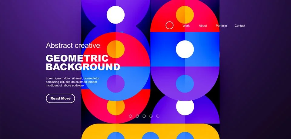 Simple circles and round elements pattern. Minimalist design geometric landing Stock Illustration