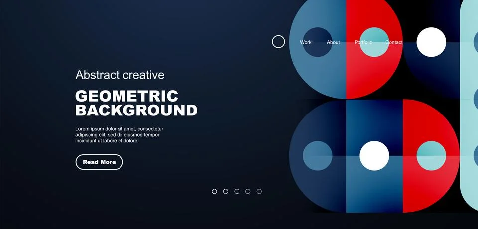 Simple circles and round elements pattern. Minimalist design geometric landing Stock Illustration