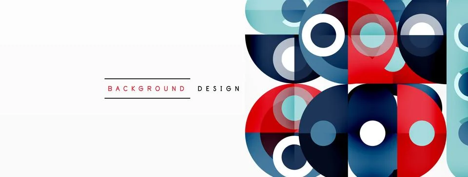 Simple circles and round elements pattern. Minimalist design geometric landing 스톡 일러스트