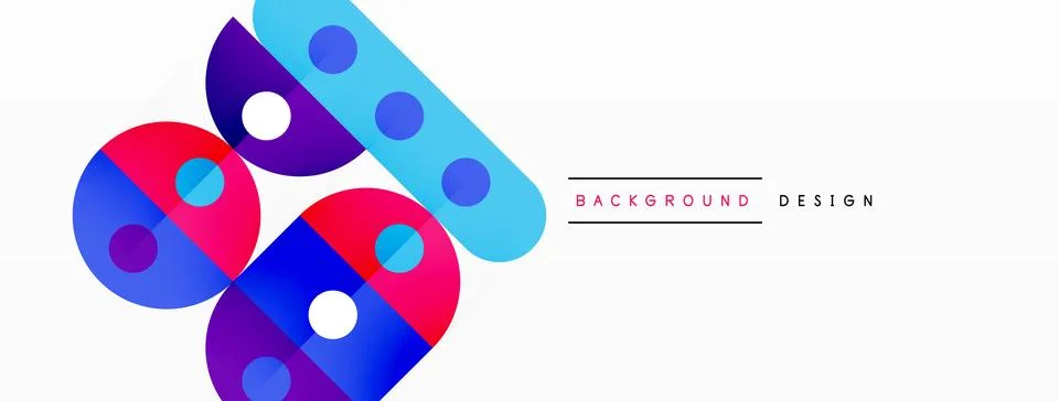 Simple circles and round elements pattern. Minimalist design geometric landing イラスト素材