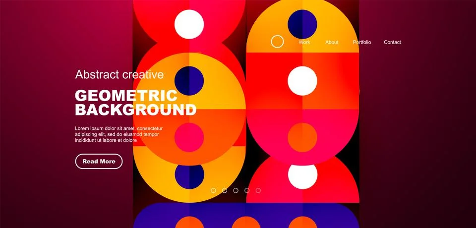 Simple circles and round elements pattern. Minimalist design geometric landing Stock Illustration