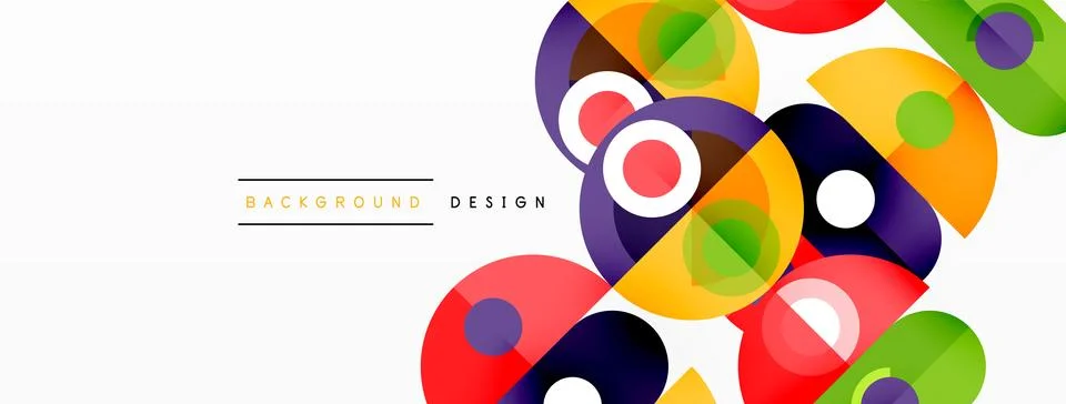 Simple circles and round elements pattern. Minimalist design geometric landing 스톡 일러스트