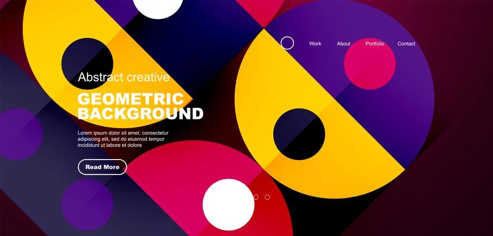 Simple circles and round elements pattern. Minimalist design geometric landing Stock Illustration