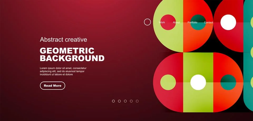 Simple circles and round elements pattern. Minimalist design geometric landing Stock Illustration