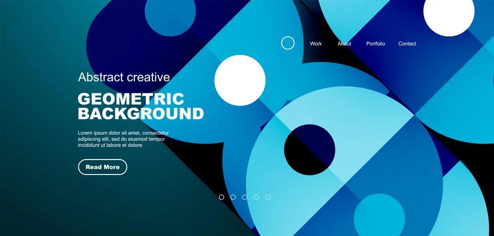 Simple circles and round elements pattern. Minimalist design geometric landing Stock Illustration