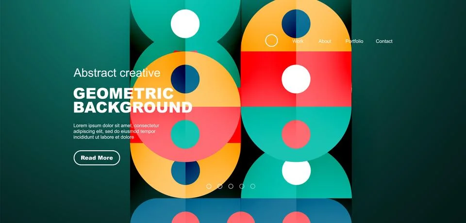 Simple circles and round elements pattern. Minimalist design geometric landing Stock Illustration