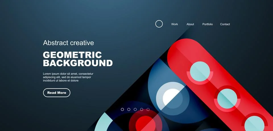 Simple circles and round elements pattern. Minimalist design geometric landing Stock Illustration