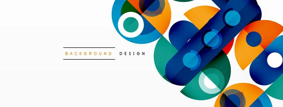 Simple circles and round elements pattern. Minimalist design geometric landing 库存插图