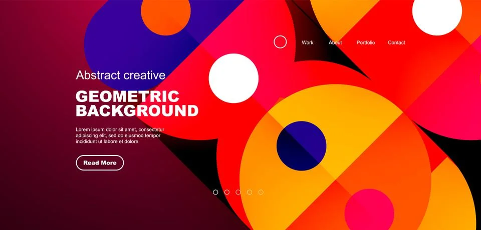 Simple circles and round elements pattern. Minimalist design geometric landing 스톡 일러스트