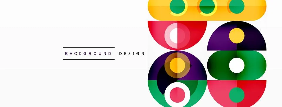 Simple circles and round elements pattern. Minimalist design geometric landing イラスト素材