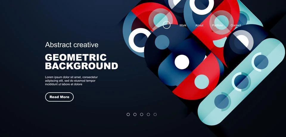 Simple circles and round elements pattern. Minimalist design geometric landing Stock Illustration