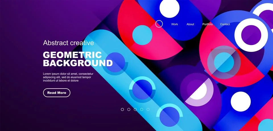 Simple circles and round elements pattern. Minimalist design geometric landing Stock Illustration