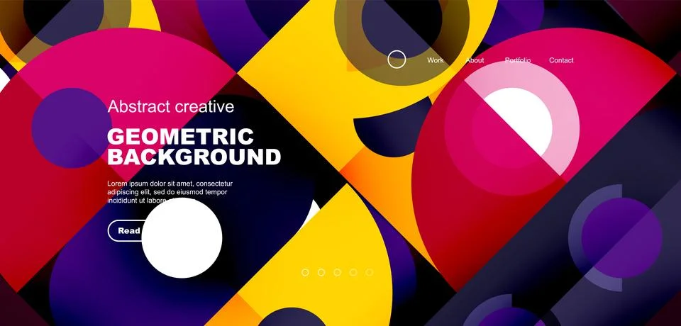 Simple circles and round elements pattern. Minimalist design geometric landing イラスト素材