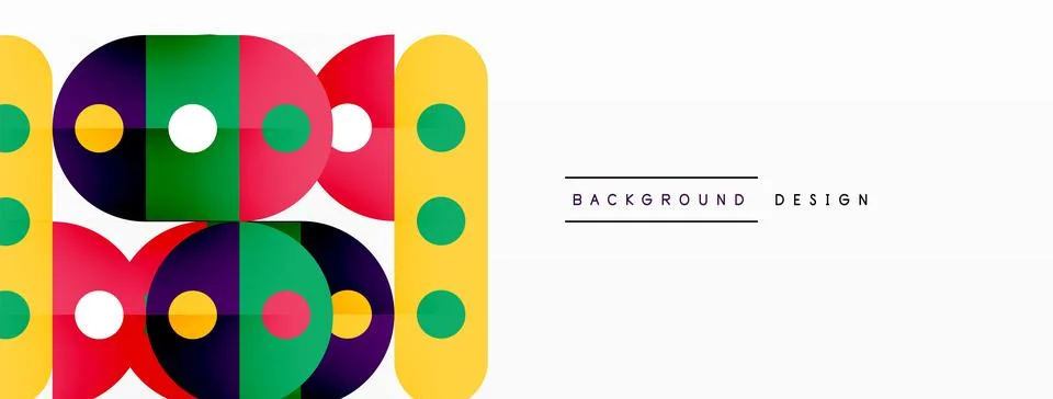 Simple circles and round elements pattern. Minimalist design geometric landing イラスト素材