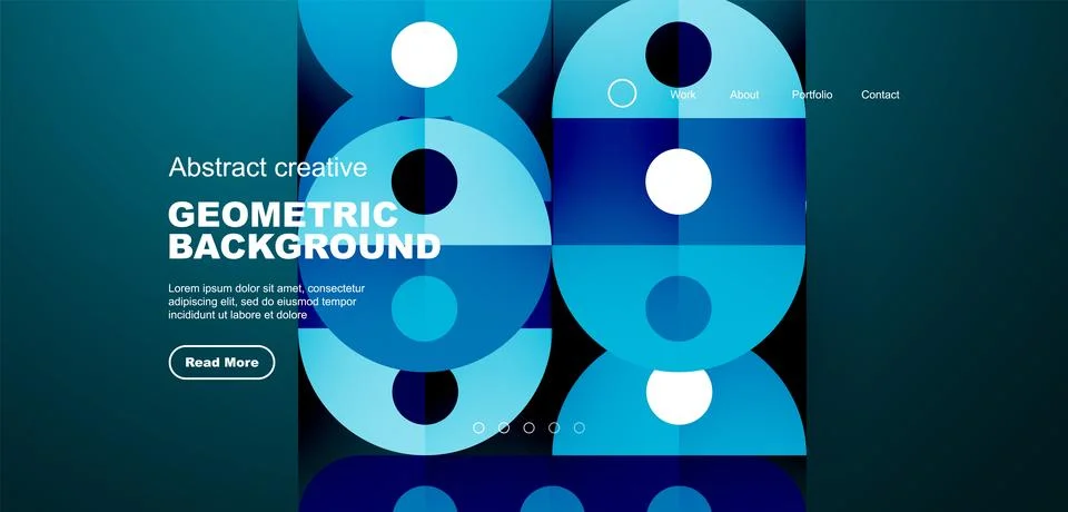 Simple circles and round elements pattern. Minimalist design geometric landing Stock Illustration
