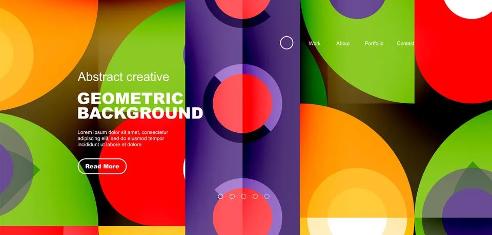 Simple circles and round elements pattern. Minimalist design geometric landing 스톡 일러스트