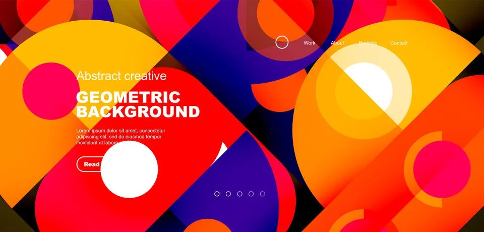 Simple circles and round elements pattern. Minimalist design geometric landing 스톡 일러스트