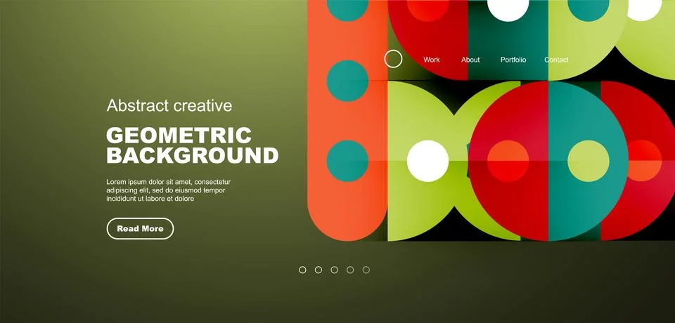Simple circles and round elements pattern. Minimalist design geometric landing 스톡 일러스트