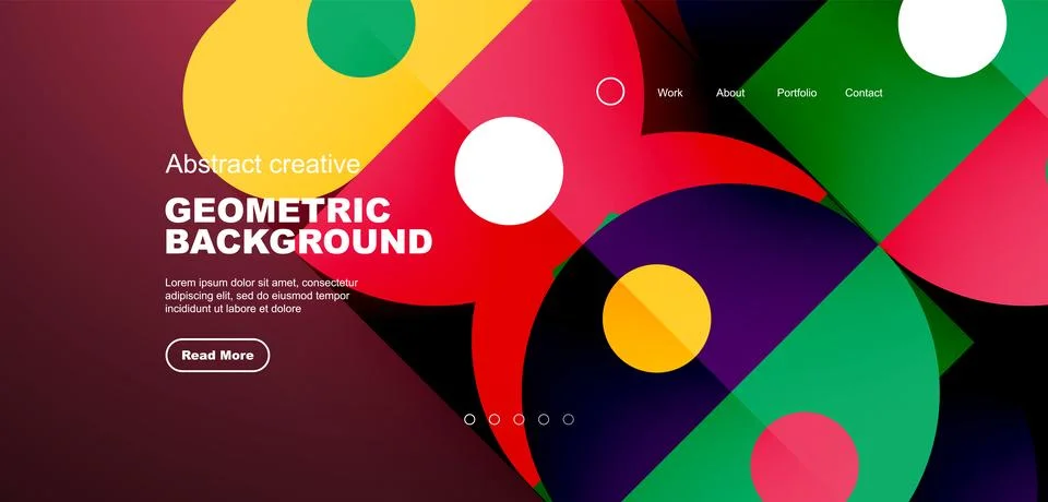 Simple circles and round elements pattern. Minimalist design geometric landing イラスト素材